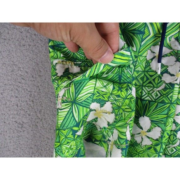 Tommy Bahama Swim Trunks Mens Large Green Floral Mesh Lined Pockets - Picture 3 of 12
